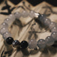 Black and Light Gray Silver Beaded Bracelet