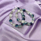 Blue and White Silver Beaded Bracelet