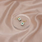 lunar new year green white gold mahjong tile earring chinese asian jewelry