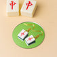 Red Zhong Mahjong Set Tile Gold Clay Handmade Earrings (Red Dragon)