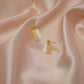 White & Neutral Beige Slanted Rectangle Dangle Earrings