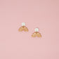 Danish Pastel Fan Coral Statement Earrings