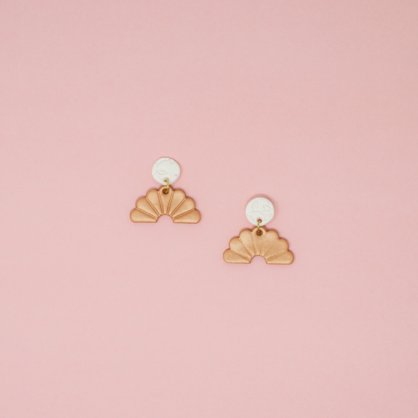 Danish Pastel Fan Coral Statement Earrings