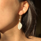 Ivory Leaf 18K Gold Pearl Dangle Drop Earrings