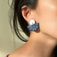 Blue & White Fan Polymer Clay Earrings