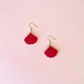 Red Coral Scallop Polymer Clay Earrings