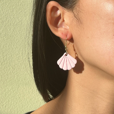 Denmark Pastel Seashell Scallop Clay Earrings